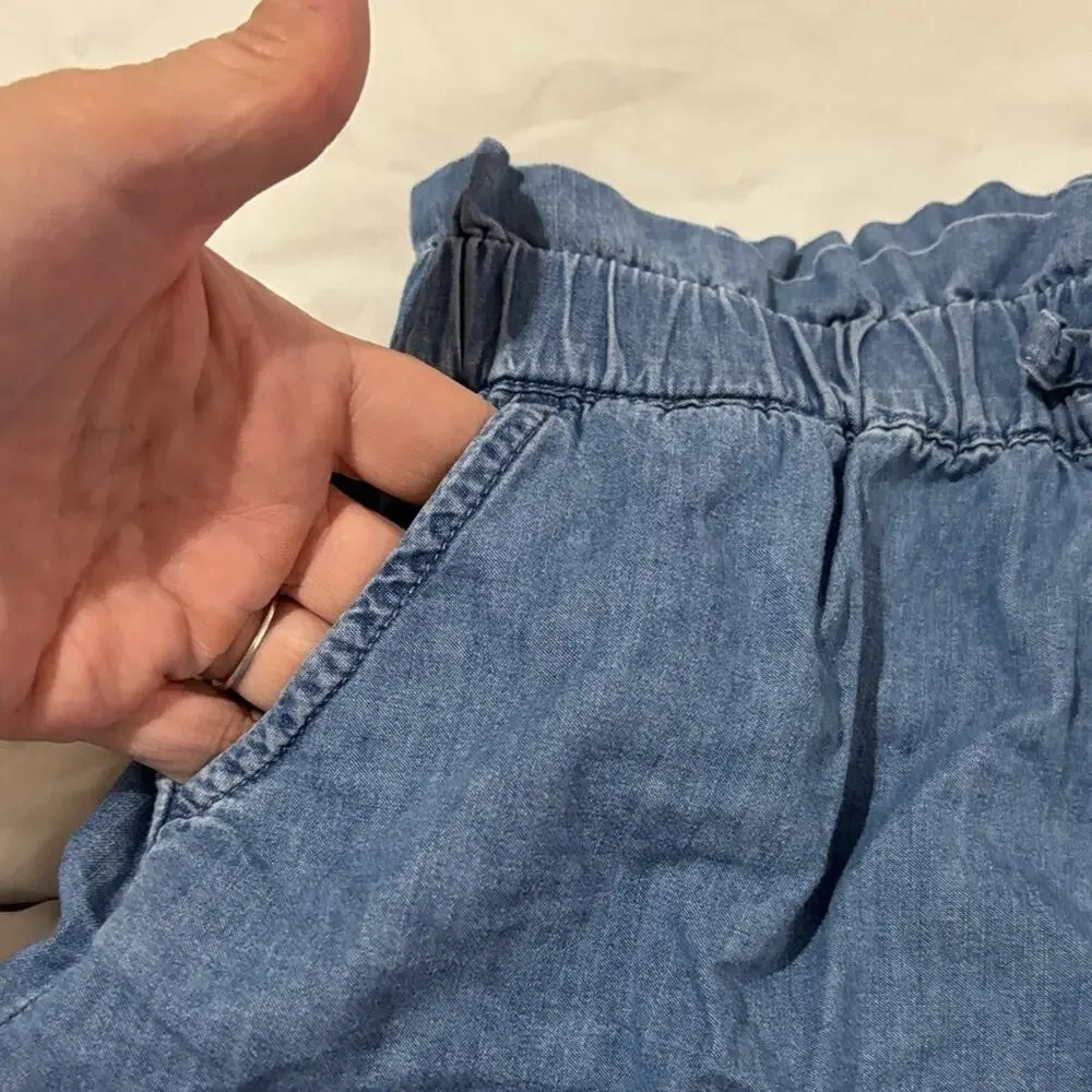 Janie & Jack 8 Blue Denim Shorts 💯cotton elastic waist pullon style euc pockets